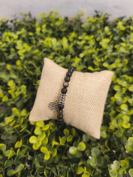 Bracelet en Obsidienne par l'Atelier de la seconde vie